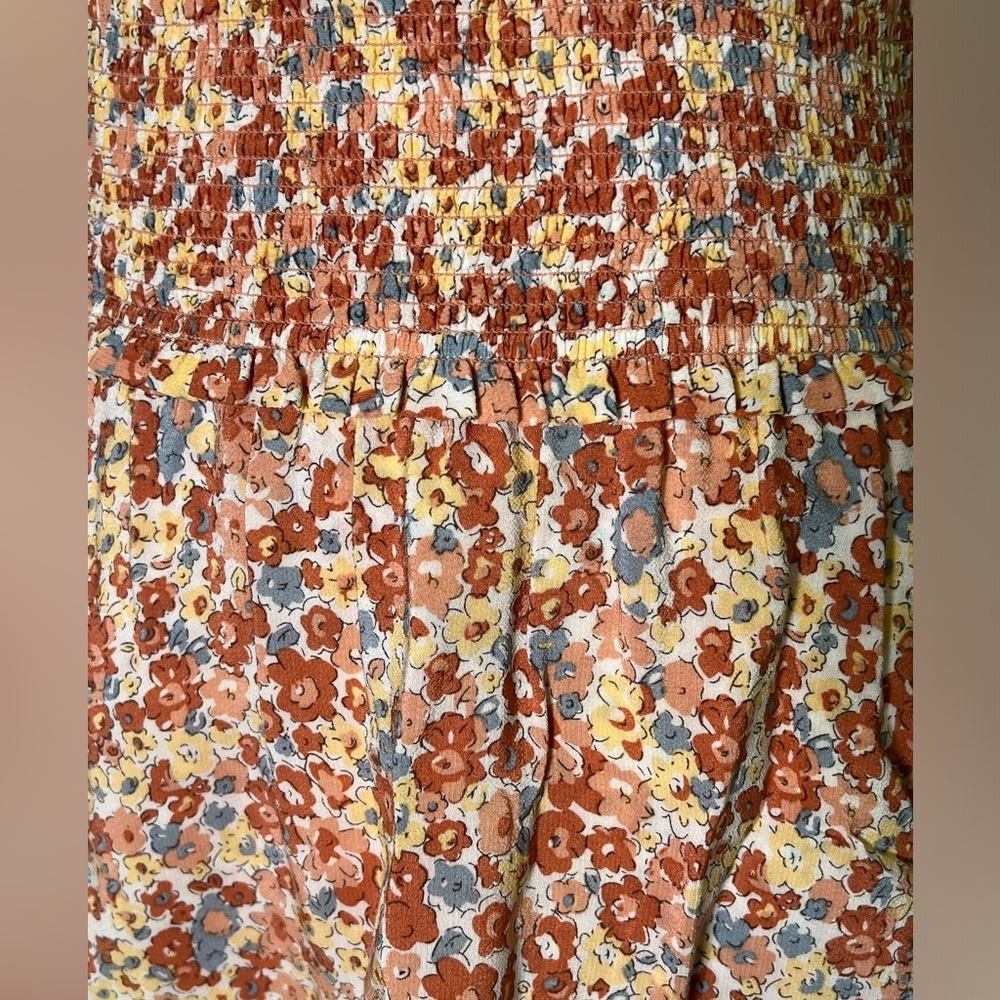 Rails Addison Floral Wildflower Pink Orange Ruffled Mini Skirt XS Extra Small - Picture 10 of 14